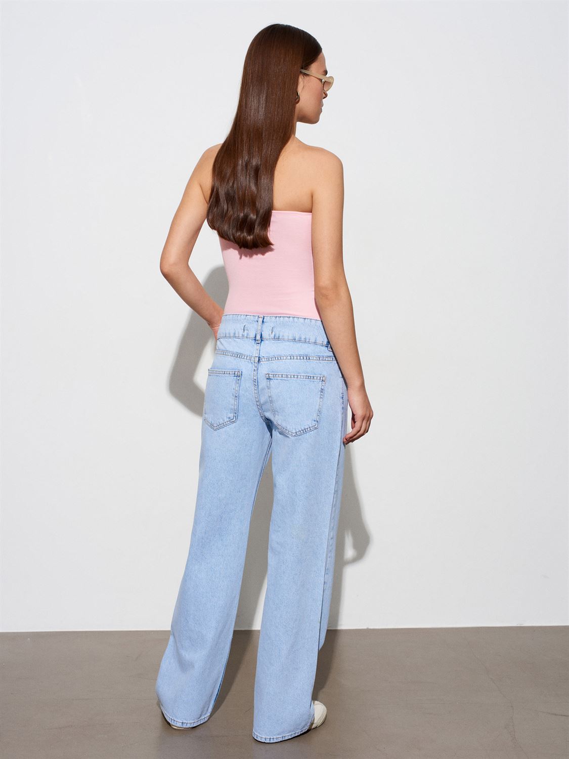Jeans med bälte - Blå