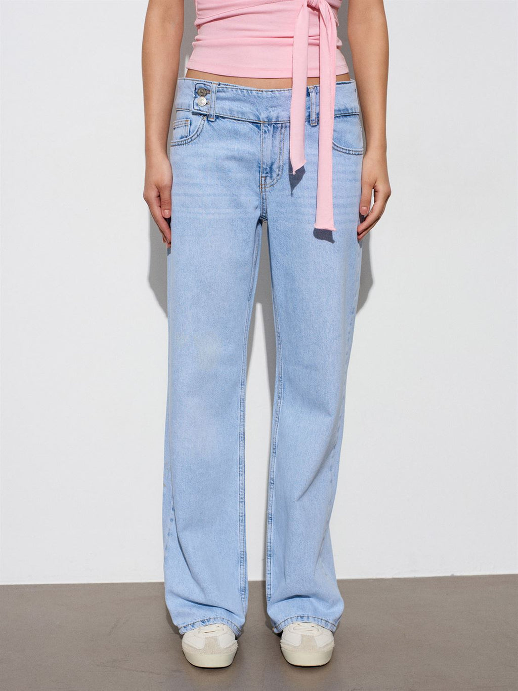 Jeans med bälte - Blå