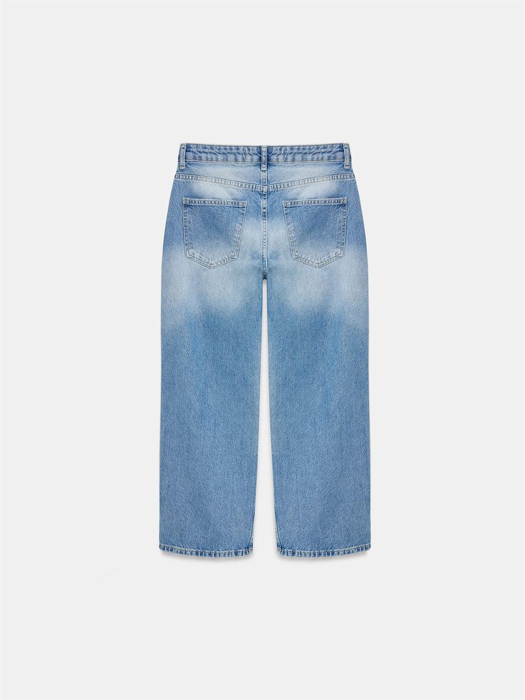 Lågmidjade cropped jeans - Blå