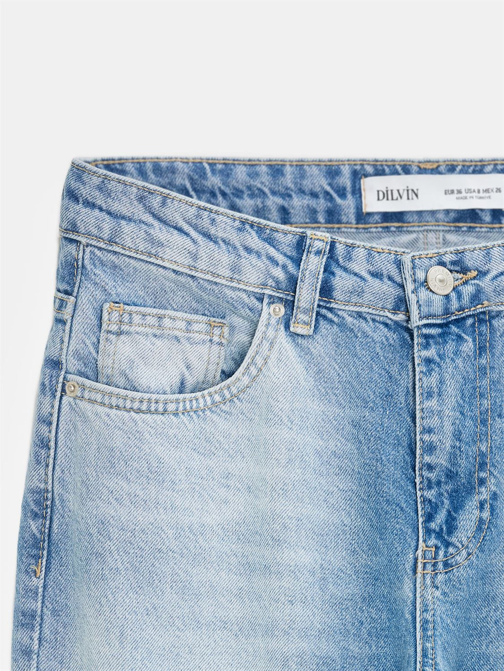 Lågmidjade cropped jeans - Blå