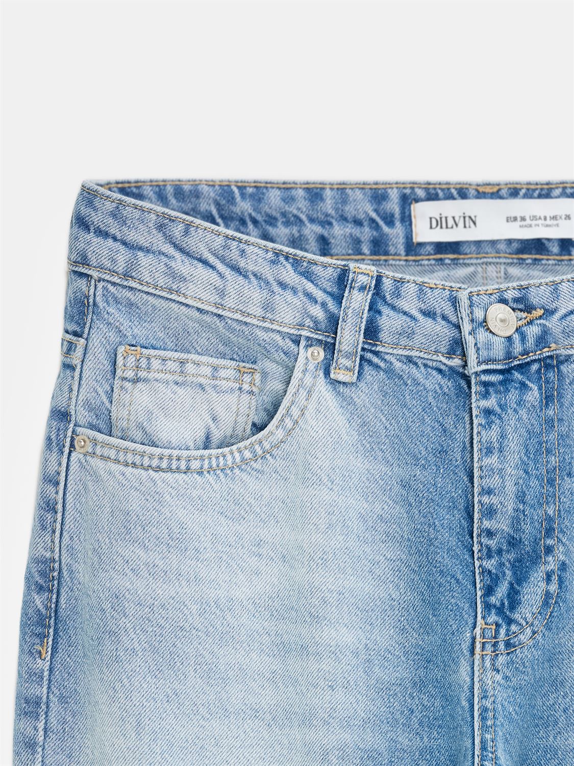 Lågmidjade cropped jeans - Blå