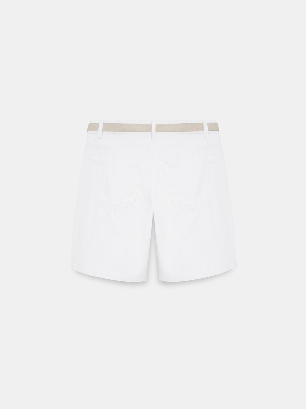 Denimshorts med Skärp – Vit