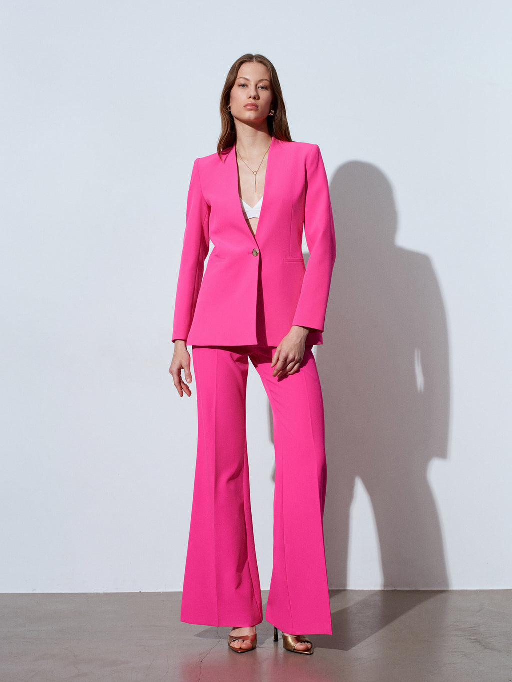 Utsvängda Kostymbyxor – Fuchsia
