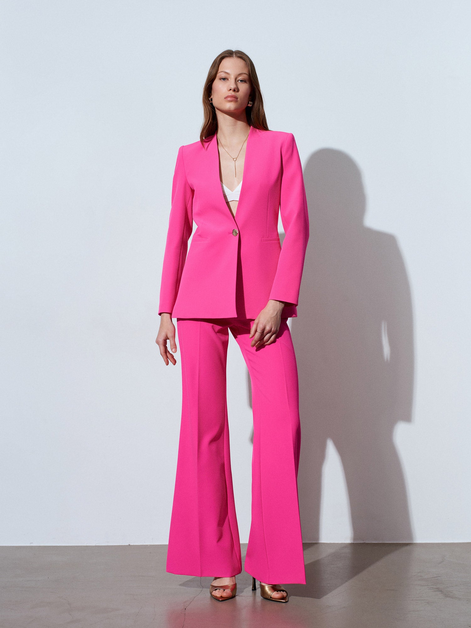 Utsvängda Kostymbyxor – Fuchsia