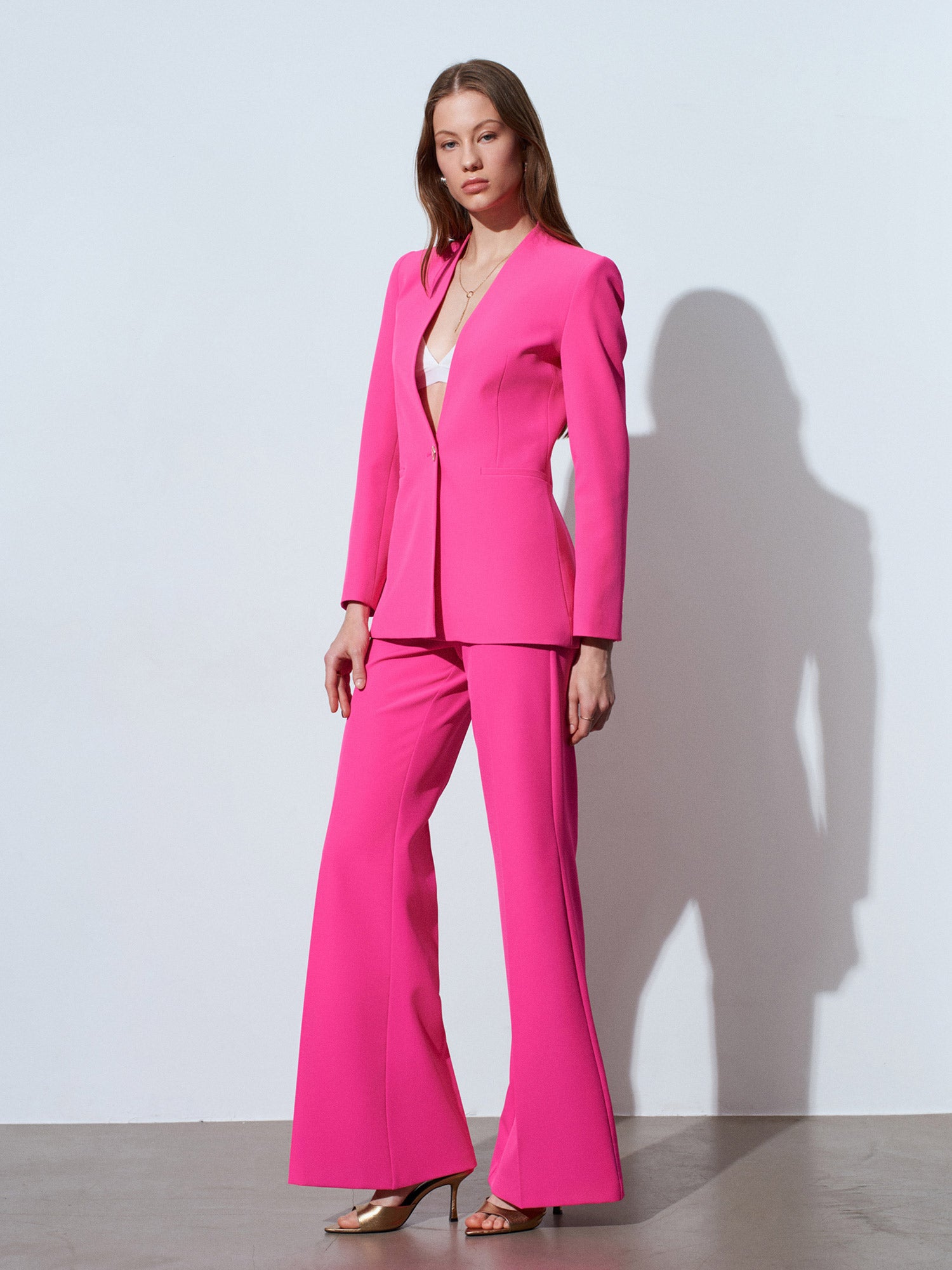 Utsvängda Kostymbyxor – Fuchsia