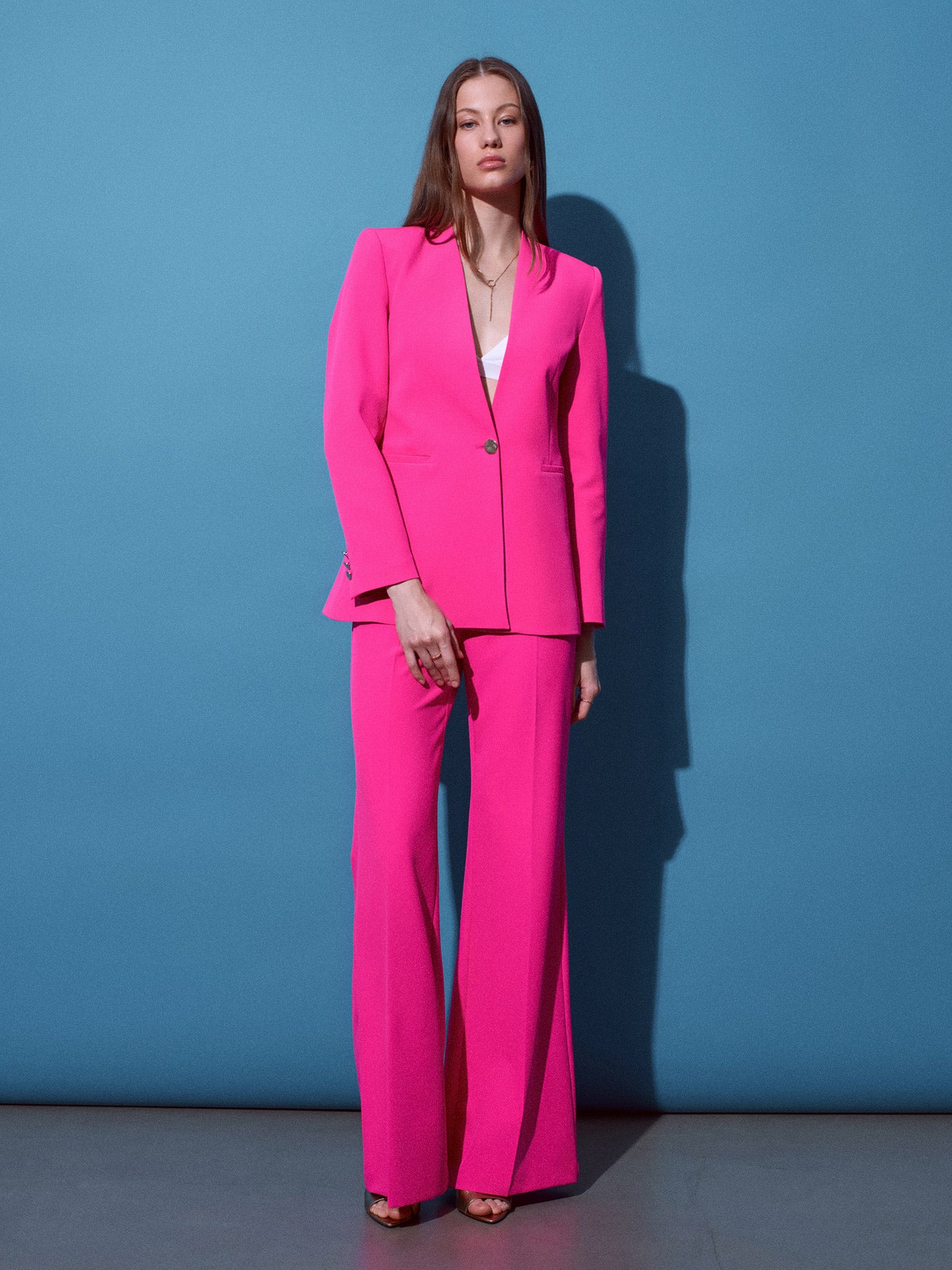 Utsvängda Kostymbyxor – Fuchsia