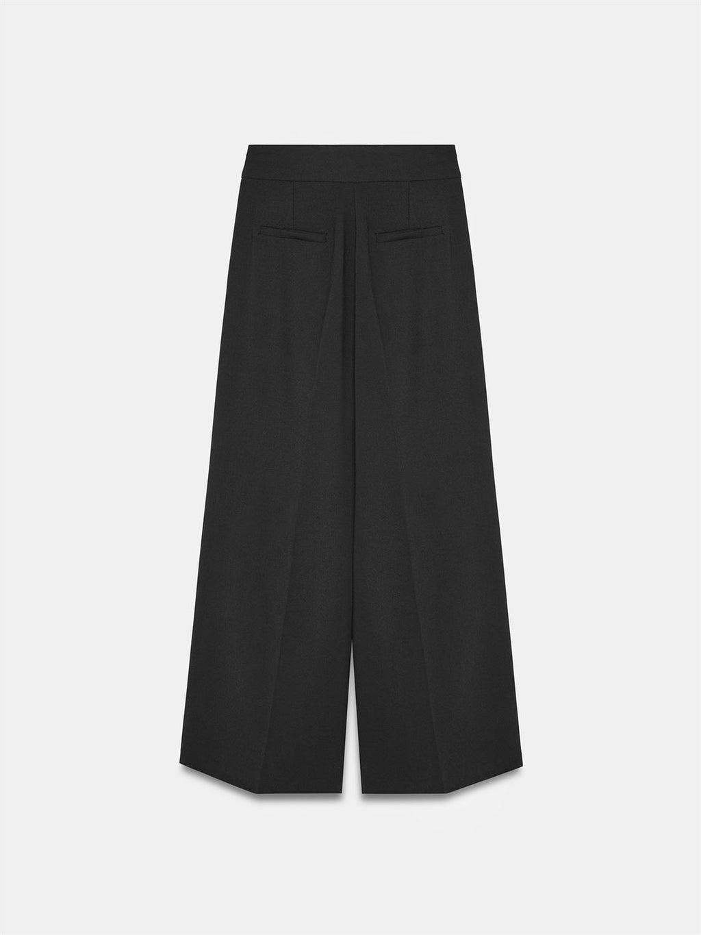 Högmidjade wide leg-byxor - Svart