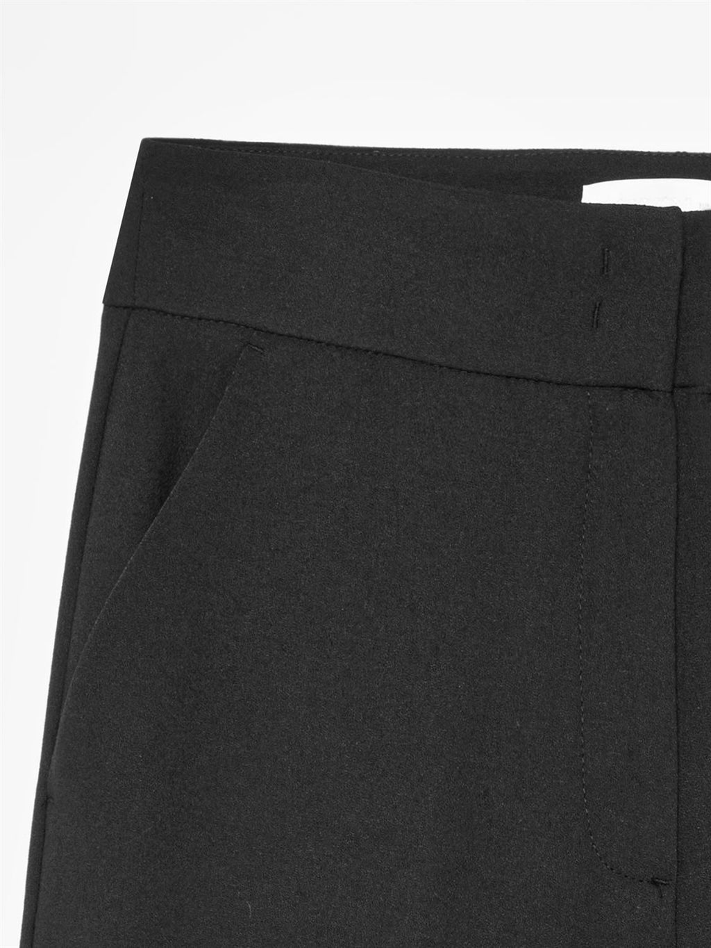 Högmidjade wide leg-byxor - Svart