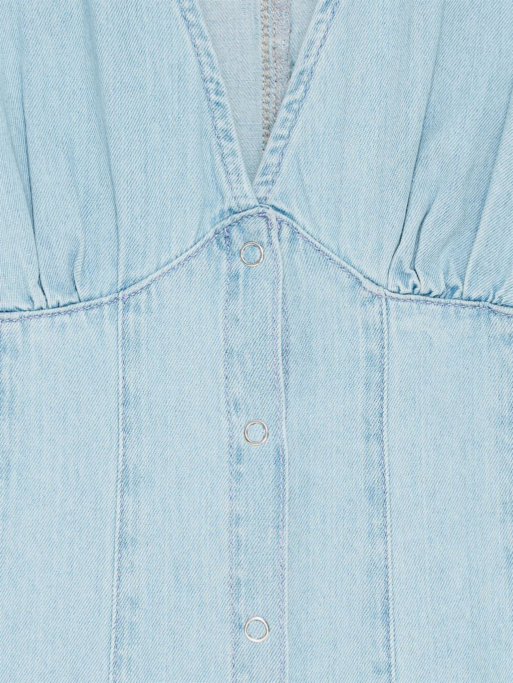 Denim klänning med tryckknappar - Blå